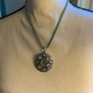 Lia Sophia Mint Julip Necklace Green Silver